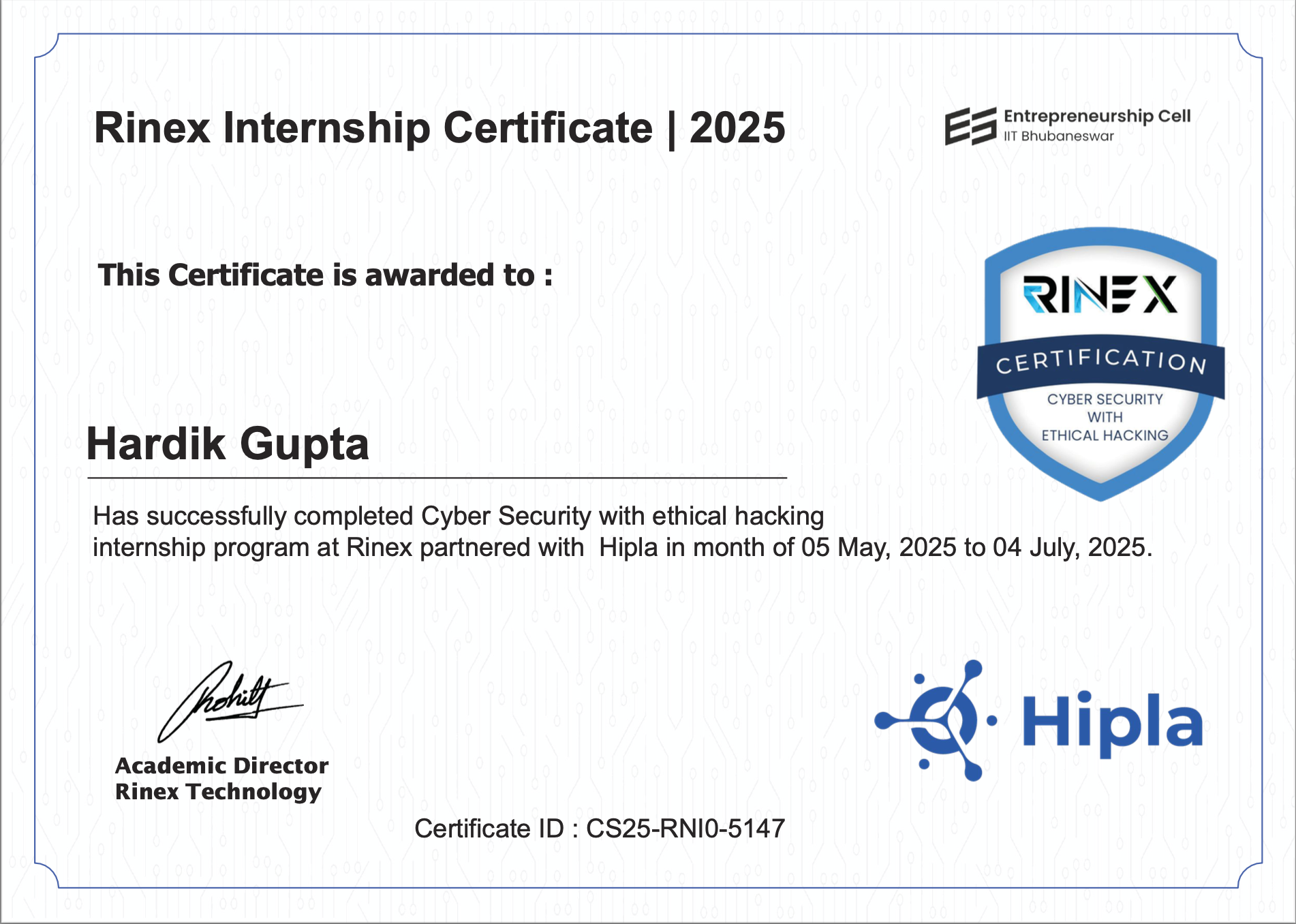 Cybersecurity Certificate